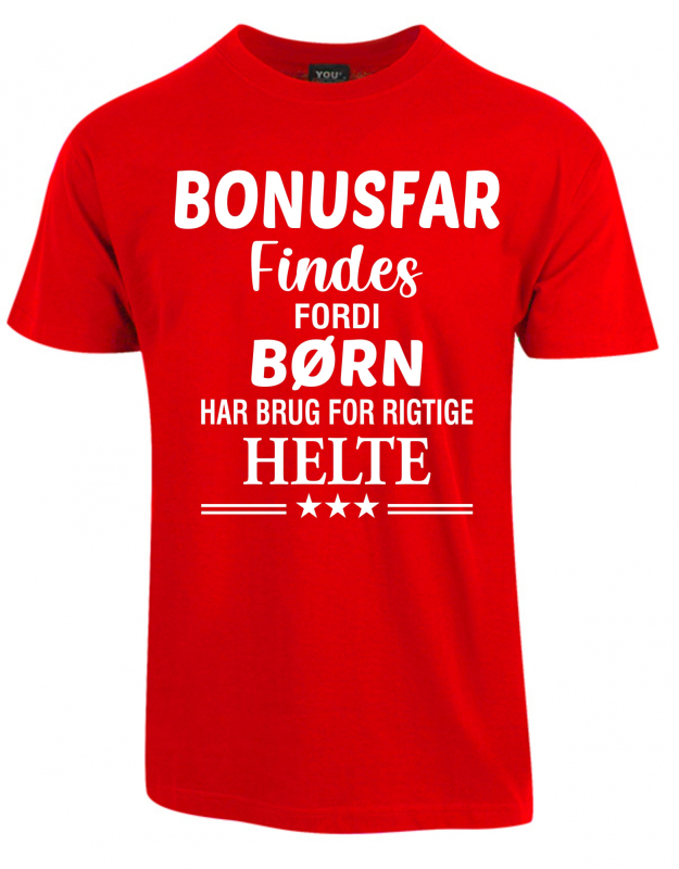 Bonusfar findes fars dag t-shirt - Rød