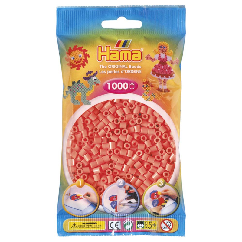 Billede af Hama perler midi 1000 stk - Pastel rød - 44