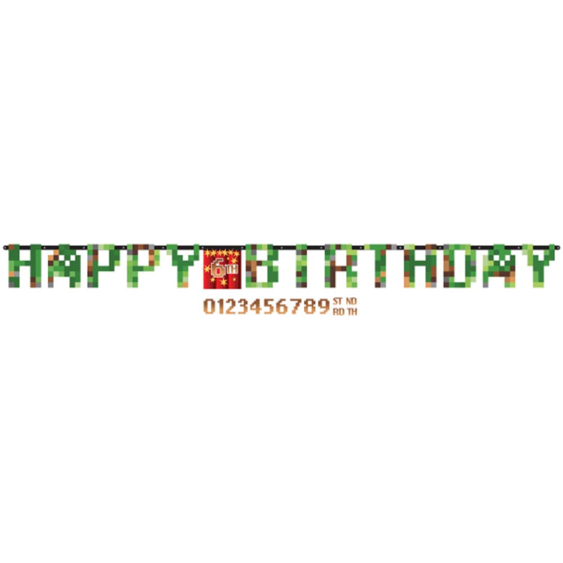 Minecraft / TNT Party fødselsdagsbanner