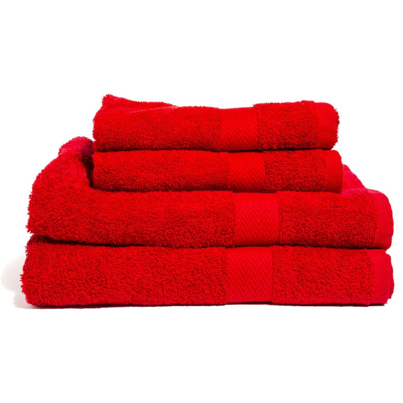 Håndklædesæt i rød - 4 stk.