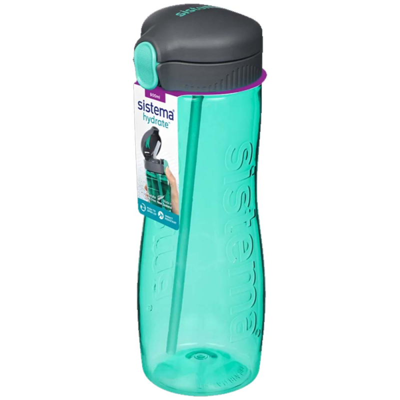 Billede af Sistema drikkedunk med sugerør 800 ml - Minty Teal hos Babadut.dk