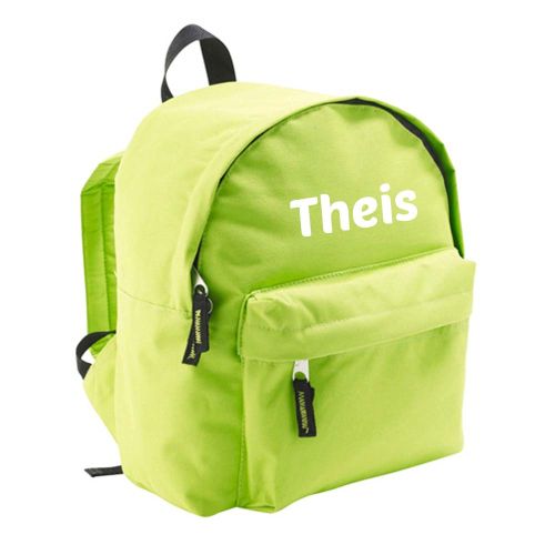Grøn rygsæk med navn