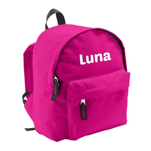 pink rygsæk med navn