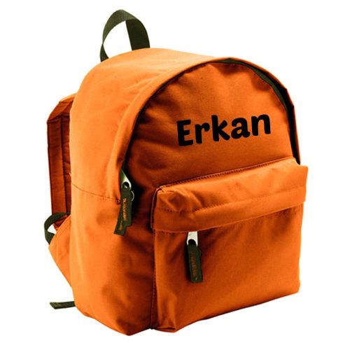 Orange rygsæk med navn