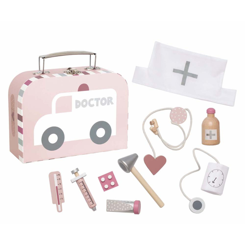 Gaveide? Jabadabado Lægetaske til børn i rosa - Perfekt legetøj til små lægeentusiaster