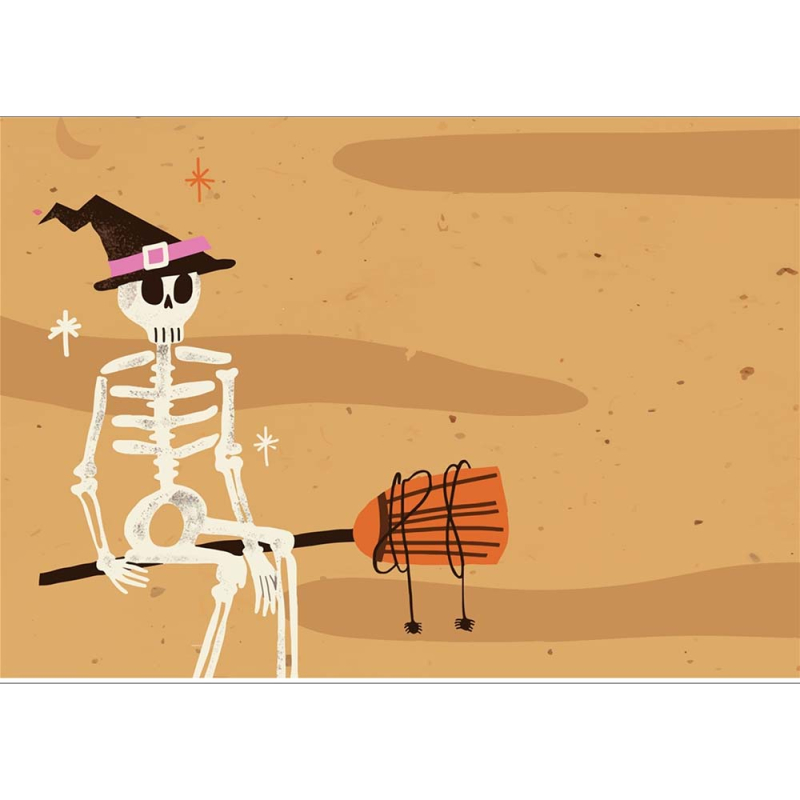 Halloween A4 sukkerprint - Skelet