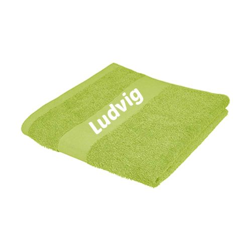 Grønt håndklæde med navn