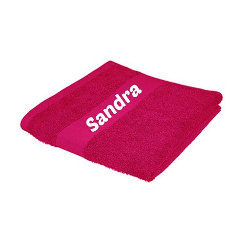 Pink håndklæde med navn