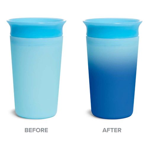 Blå drikkekop der skifter farve