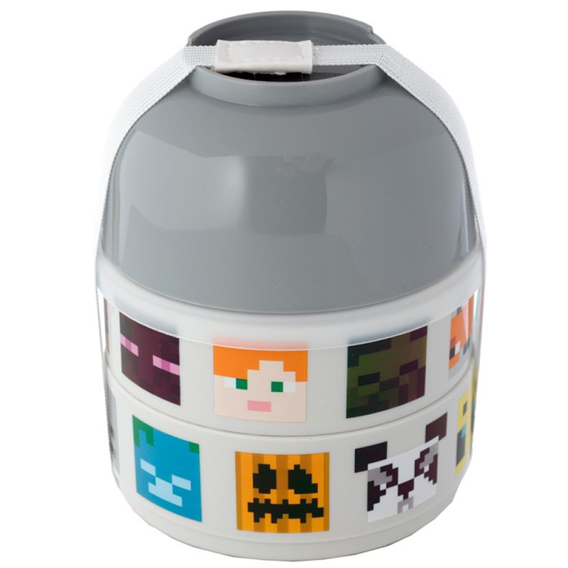 Billede af Minecraft madkasse Round Bento Lunch Box - Faces