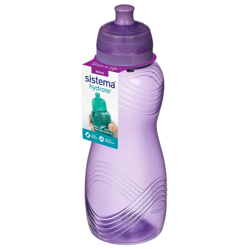 Se Sistema drikkedunk Wave Bottle 600 ml - Misty Purple hos Babadut.dk