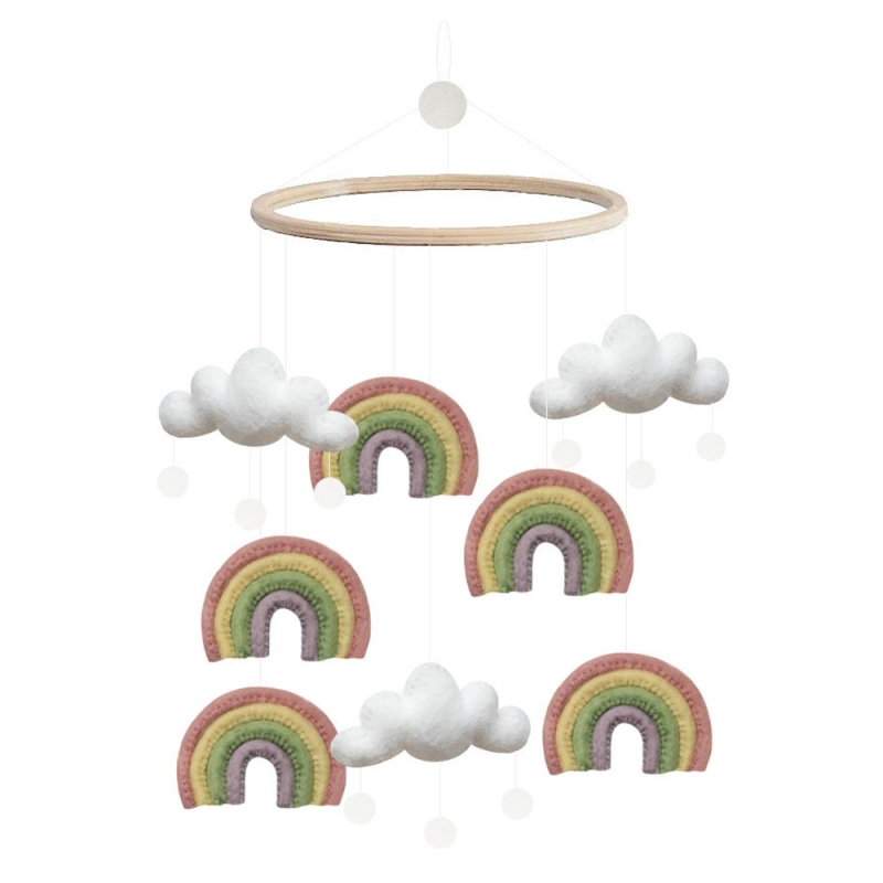 Babyudstyr? Gamcha uro med regnbuer i pastelfarver - en sød og personlig gave til en ny baby
