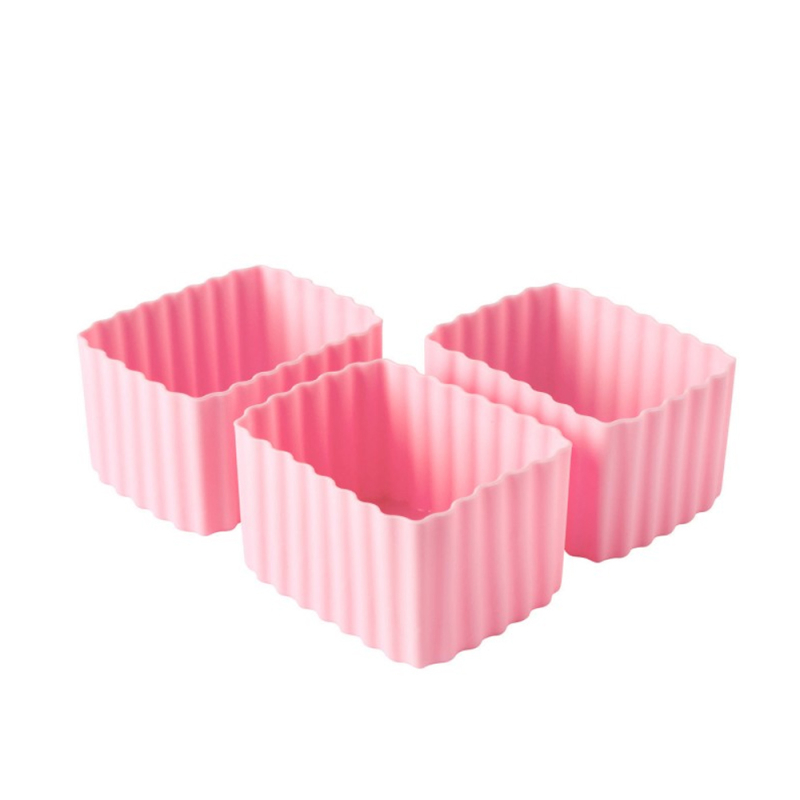 Rektangulære silikoneforme til madkasser 3 stk - Blush pink