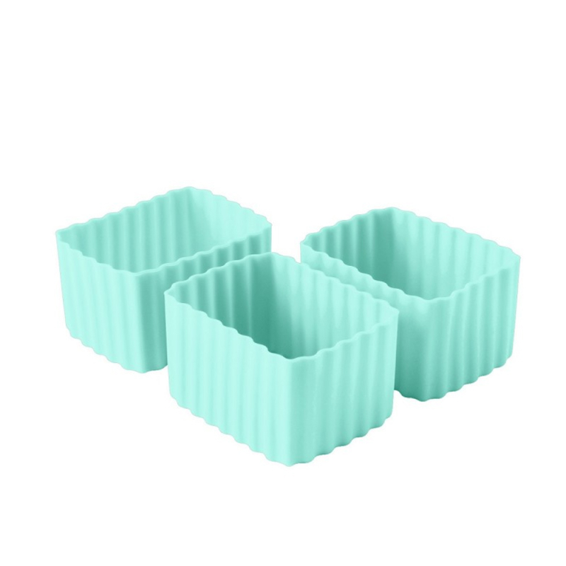 Rektangulære silikoneforme til madkasser 3 stk - Mint