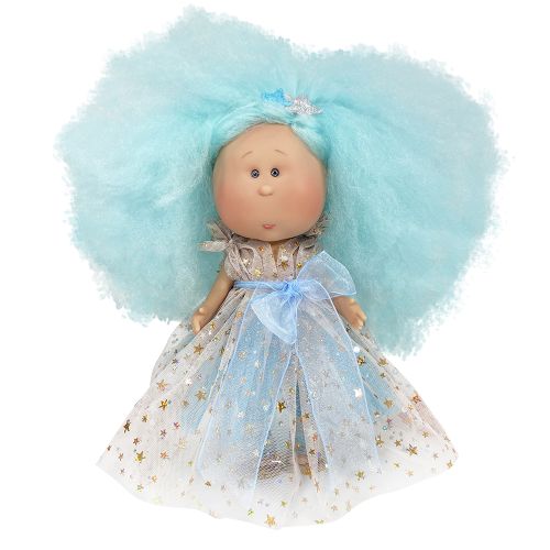 Mia cotton candy dukke med blåt hår