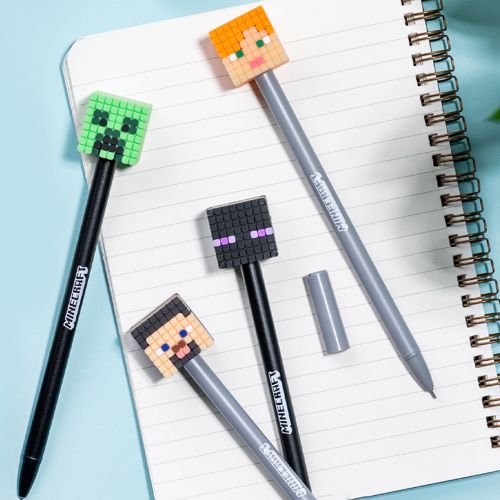 Kuglepenne med Minecraft hoveder