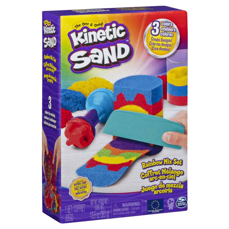 Se Kinetic Sand - Rainbow Mix Legesæt - 3 Farver hos Babadut.dk
