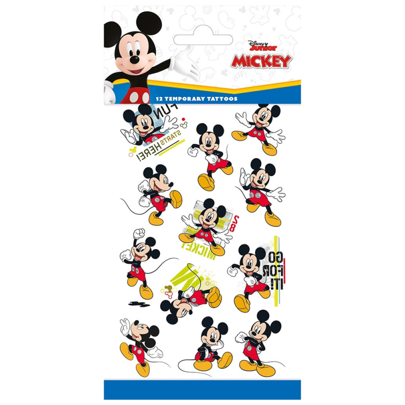 Mickey Mouse tatoveringer til børn - 12 stk.