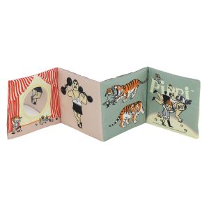 Pippi langstrømpe stofbog med cirkus motiver