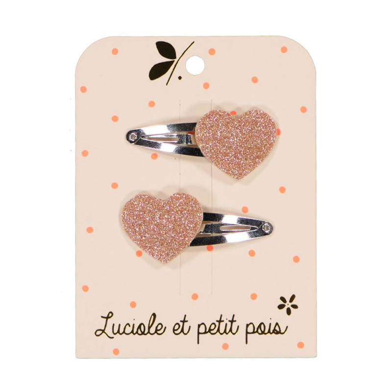Hårspænder fra Luciole et Petit Pois - Pink glitter