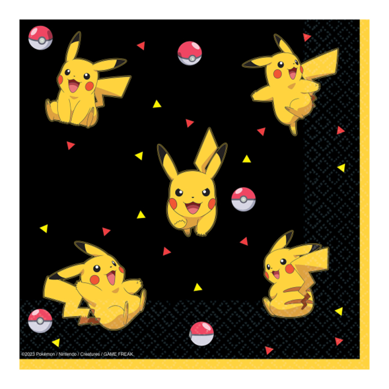 Pokemon servietter med Pikachu - 16 stk.