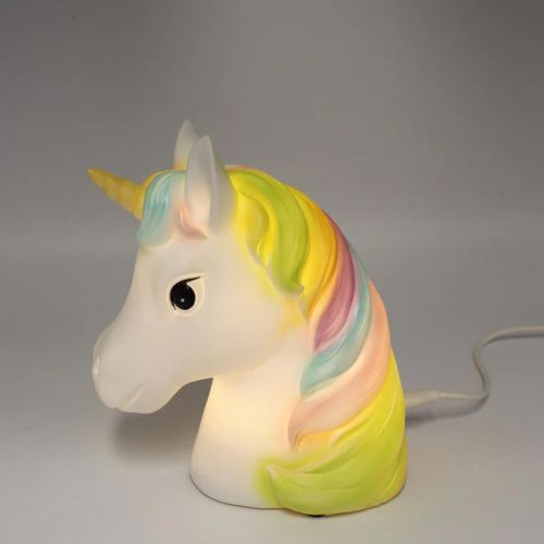 flot enhjørning lampe med pastel farver
