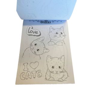 side fra en malebog med katte motiver