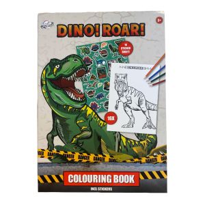 dinosaur malebog med klistermærker