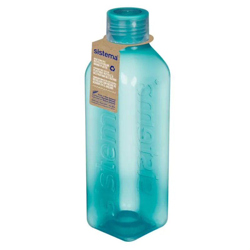 Sistema Recycled Plastic Square Drikkedunk - Teal Stone