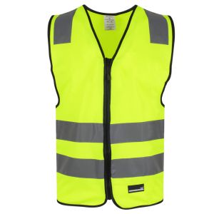 gul trafikvest med lynlås
