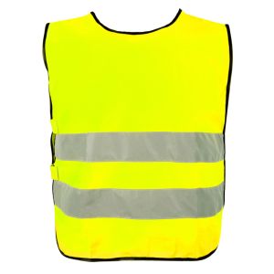 gul refleksvest med velcrolukning i siderne