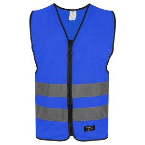 blå refleksvest med lynlås