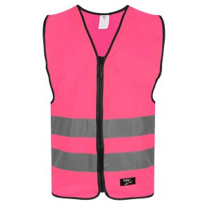 pink refleksvest med lynlås