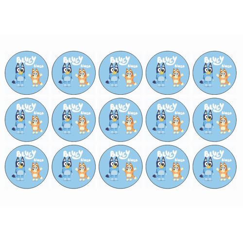 bluey og bingo kageprint til muffins