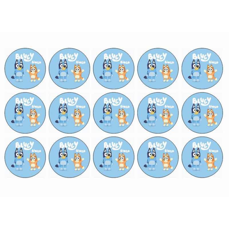 Bluey muffins sukkerprint – Bluey og Bingo