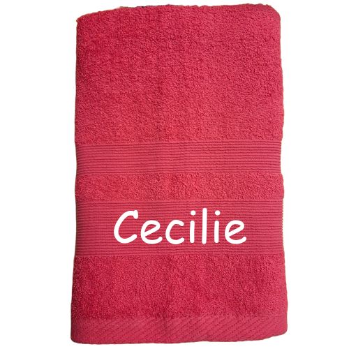 pink håndklæde med navn