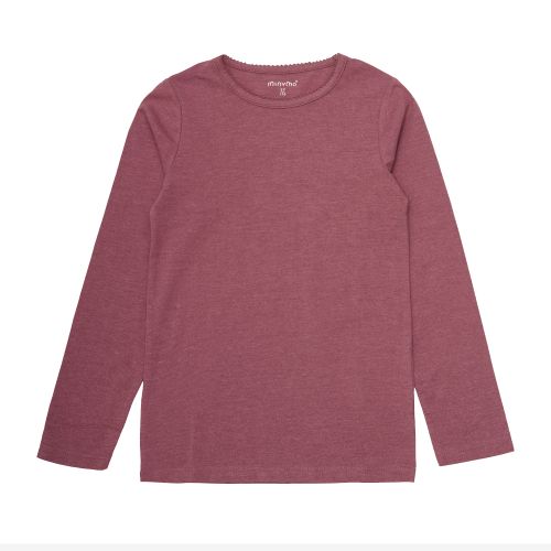 Mørk rosa langærmet t-shirt fra Minymo