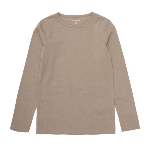 beige langærmet t-shirt fra minymo til pige