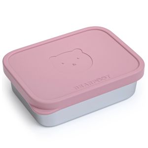 Bearfoot madkasse i rustfrit stål og med rosa silikonelåg