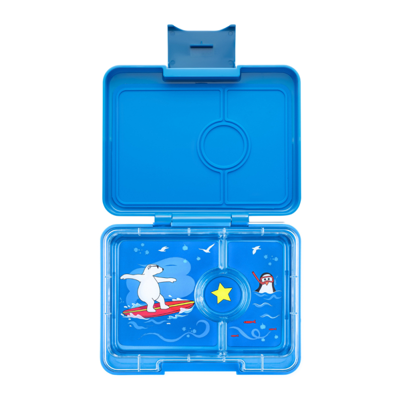 Yumbox snack madkasse 3 rum - Surf Blue Isbjørn