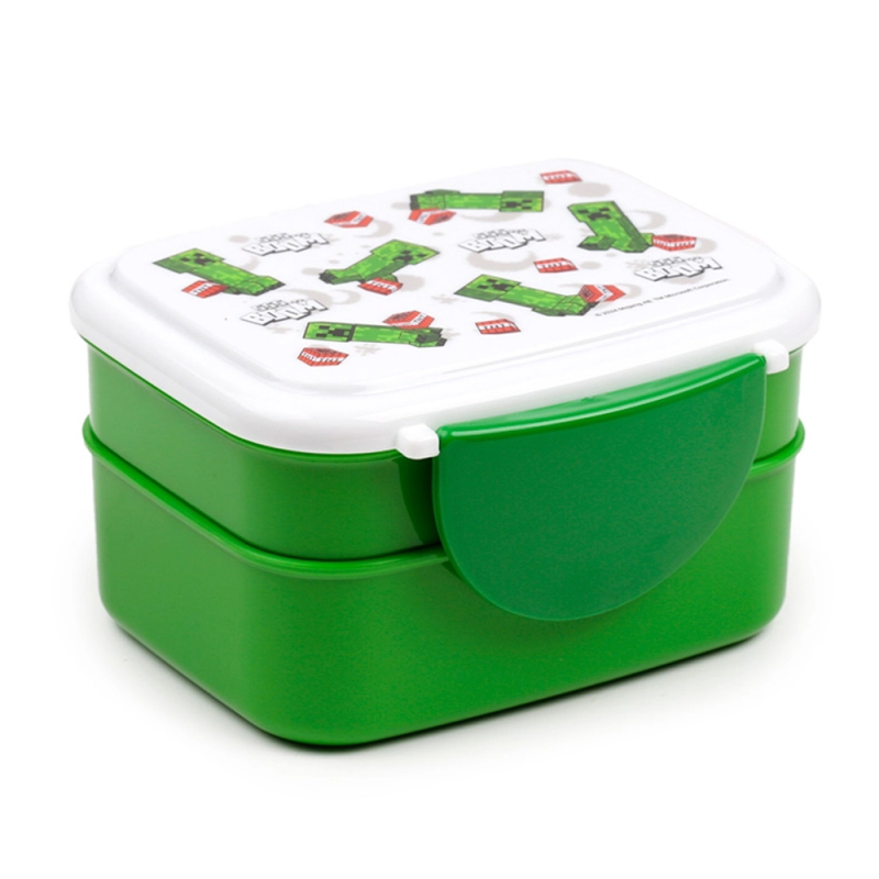 Minecraft madkasse Bento Lunch Box med bestik – Creeper og TNT