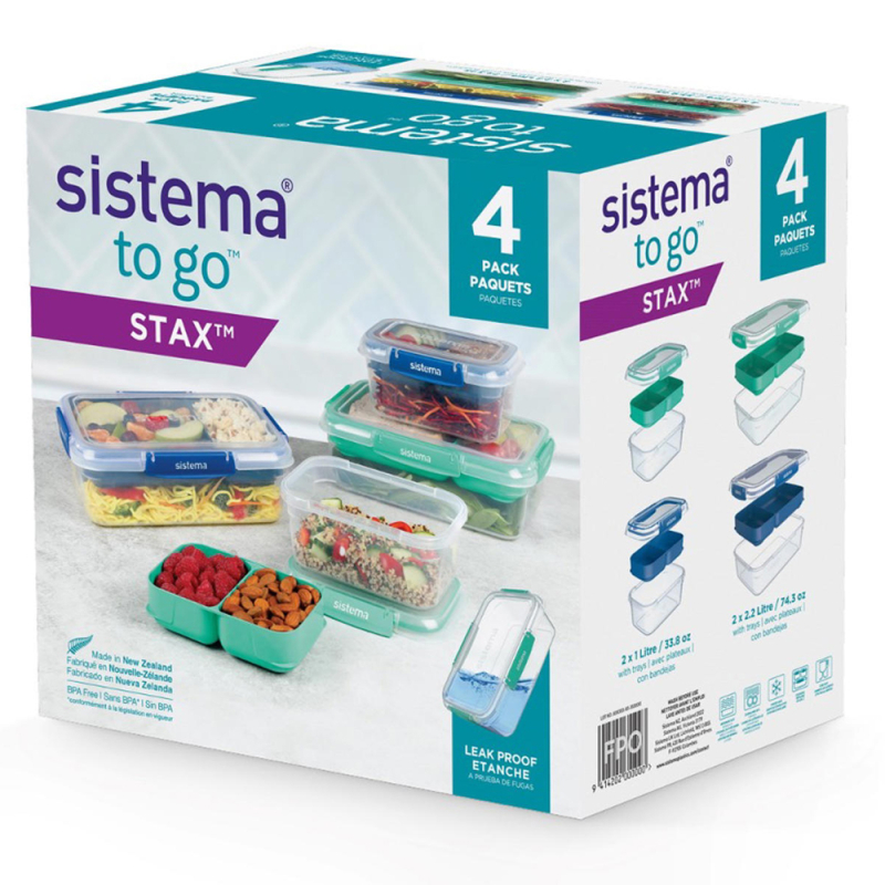 Sistema 4 pack Stax To Go – Madkassesæt