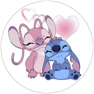 Stitch og Angel sukkerprint til kage
