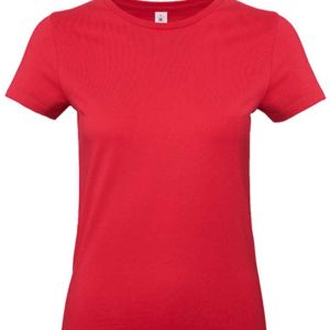 Dame t-shirt rød. B&C 190 g.