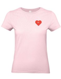 Mors dag T-shirt med hjerte i Lyseød damemodel