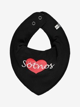 Pipi bandana savlesmæk i sort med tekst