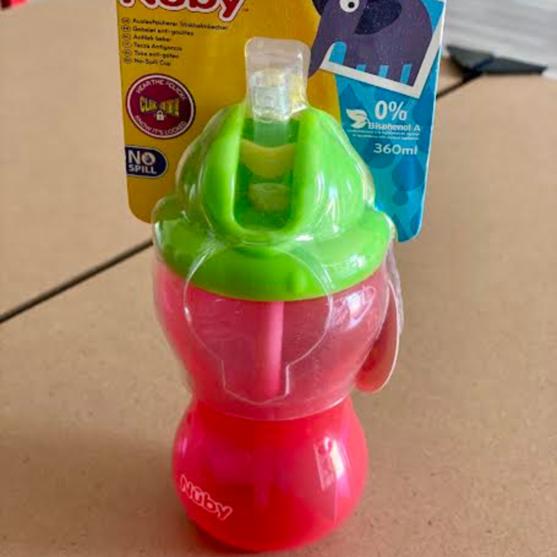 Nuby Flip it drikkeflaske – no spill pink med grønt låg