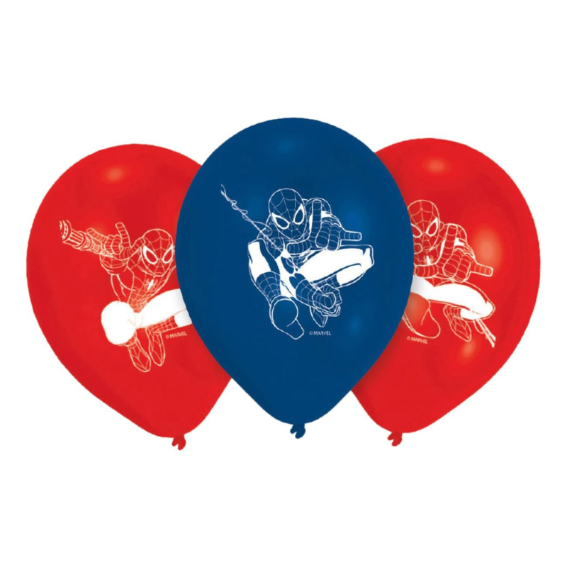 Spiderman balloner 6 stk.