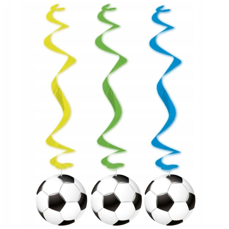 Fodbold dekorationer – 3 stk.