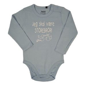 Lyseblå økologisk storebror body